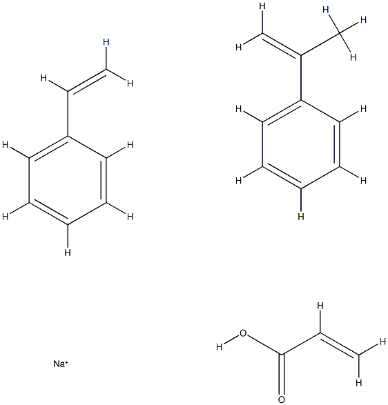 2-Propenoic acid, polymer with ethenylbenzene and (1-methylethenyl)benzene, sodium salt Structure