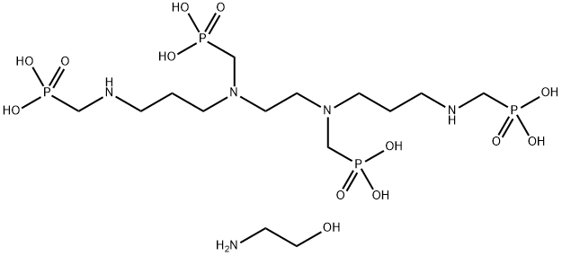 Phosphonic acid, [6,9-bis(phosphonomethyl) -2,6,9,13-tetraazatetradecane-1,14-diyl]bis-, compd. with 2-aminoethanol 化学構造式