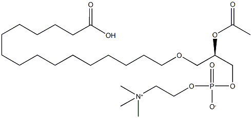 1-O-(15-carboxypentadecyl)-2-O-acetylglycero-3-phosphorylcholine 结构式