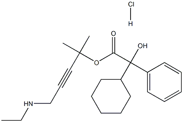 Benzeneacetic acid, a-cyclohexyl-a-hydroxy-,4-(ethylamino)-1,1-dimethyl-2-butyn-1-yl ester, hydrochloride (1:1) Struktur