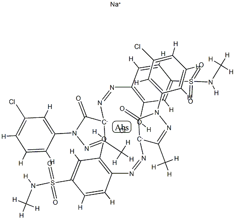 Chromate(1-), bis[4-[[1-(3-chlorophenyl) -4,5-dihydro-3-methyChromate(1-), bis[4-[[1-(3-chlorophenyl) -4,5-dihydro-3-methyl-5-oxo-1H-pyrazol-4-yl]azo] -3-hydroxy-N-methylbenzenesulfonl-5-oxo-1H-pyrazo l-4-yl]azo]-3-hydroxy-N-methylbenzenesulfonamidato (2- 结构式