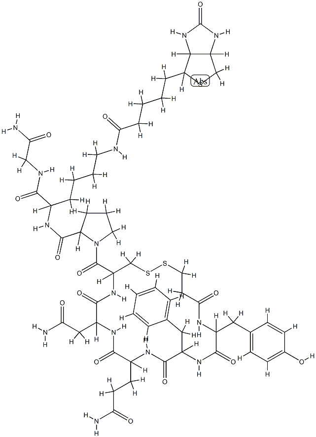 vasopressin, ((2-mercapto)propionic acid)(1)-(Lys-N(6)-biotin)(8)- 化学構造式