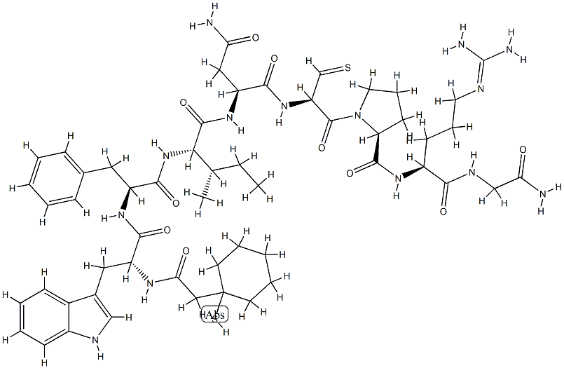 Oxytocin, beta-mercapto-beta,beta-cyclopentamethylenepropionic acid-tr yptophyl(2)-phenylalanyl(3)-isoleucyl(4)-arginine(8)- Structure