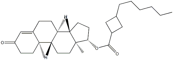testosterone-3-(n-hexyl)cyclobutane carboxylate 化学構造式