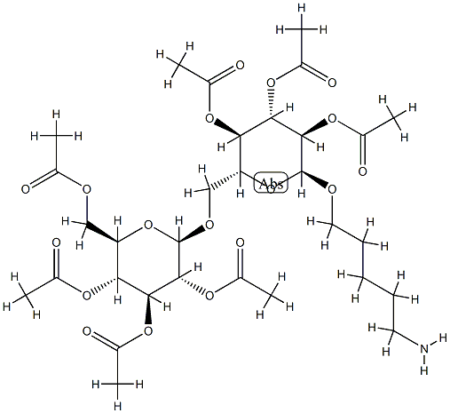 5-aminopentyl-2,3,4,2',3',4',6'-hepta-O-acetylgentiobioside Struktur