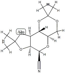 2-O,3-O:4-O,6-O-ビス(イソプロピリデン)-α-D-マンノピラノシルシアニド 化学構造式