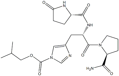 5-Oxo-L-Pro-1-[(2-methylpropoxy)carbonyl]-L-His-L-Pro-NH2 结构式