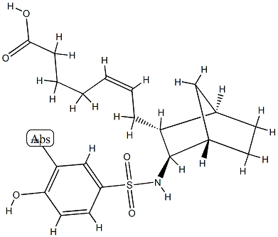 7-(3-iodo-4-hydroxyphenylsulfonylamino(2.2.1)-bicyclohept-2-yl)heptenoic acid Struktur