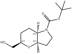 Racemic-(3aR,5R,7aR)-tert-butyl 5-(hydroxymethyl)hexahydropyrano[3,2-b]pyrrole-1(2H)-carboxylate Structure