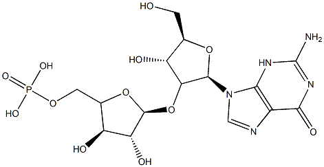 O-beta-ribosyl(1''-2')-guanosine-5''-phosphate 化学構造式