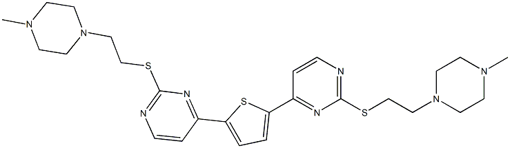 2,5-Bis(2'-((2''-(N-methylpiperazino)ethyl)thio)pyrimidin-4'-yl)thiophene tetrahydrobromide|