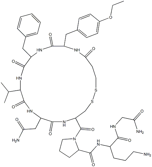 vasotocin, 1-desamino-OEt-Tyr(2)-Val(4)-Orn(8)-,131483-45-9,结构式