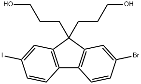 3,3-(2-Bromo-7-Iodo-9H-Fluorene-9,9-Diyl)Bis(Propan-1-Ol)(WXC01258) Structure