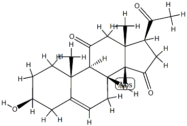 3β,14β-Dihydroxypregn-5-ene-11,15,20-trione Struktur