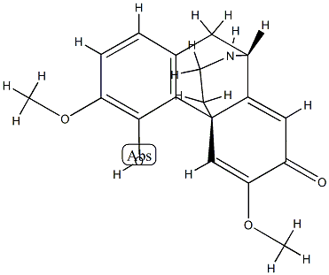 (9α,13α)-5,6,8,14-テトラデヒドロ-4-ヒドロキシ-3,6-ジメトキシモルフィナン-7-オン 化学構造式