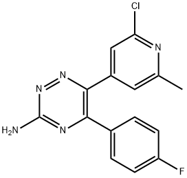 6-(2-クロロ-6-メチル-4-ピリジル)-5-(4-フルオロフェニル)-1,2,4-トリアジン-3-アミン 化学構造式