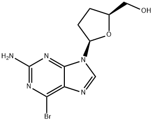 (2S)-5α-(2-Amino-6-bromo-9H-purine-9-yl)tetrahydrofuran-2α-methanol 结构式