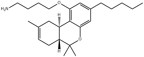 (6aR)-6aβ,7,10,10aα-テトラヒドロ-1-(4-アミノブトキシ)-6,6,9-トリメチル-3-ペンチル-6H-ジベンゾ[b,d]ピラン 化学構造式