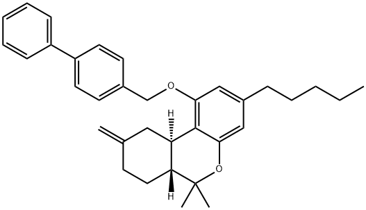 (6aR)-1-(4-Biphenylylmethoxy)-6aβ,7,8,9,10,10aα-hexahydro-6,6-dimethyl-9-methylene-3-pentyl-6H-dibenzo[b,d]pyran 结构式