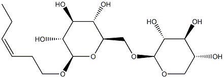 aoba alcohol xylopyranosyl-(1-6)-glucopyranoside Struktur