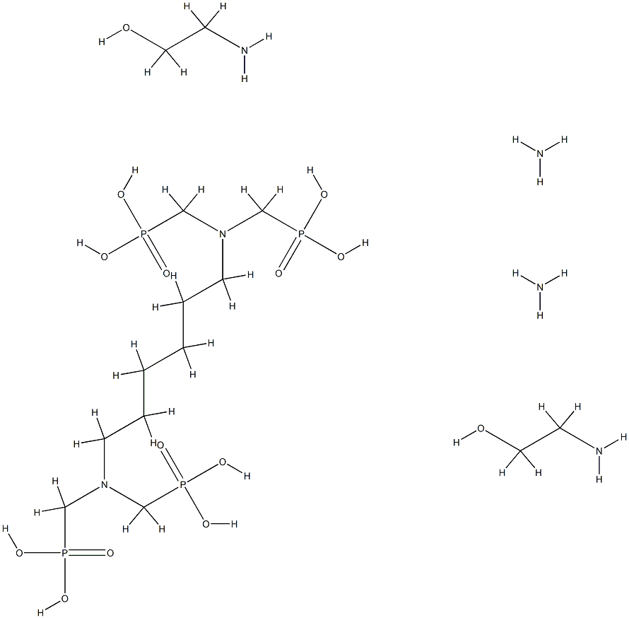 Phosphonic aicd, [1,6-hexanediylbis[nitrilobis( methylene)]]tetrakis-, diammonium salt, compd. with 2-aminoethanol (1:2) Structure