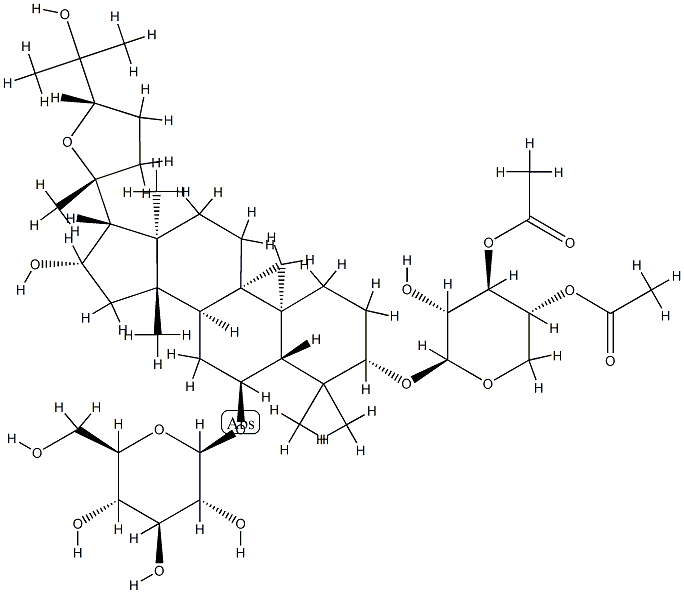 (3Β,6Α,16Β,20R,24S)-3-O-[(3,4-二乙酰基-Β-D-木糖)]-20, 24-环氧-16,25-二羟基-9,19-环羊毛甾烷-6-O-葡萄糖苷,1324005-51-7,结构式