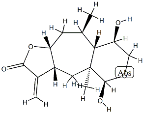 132536-72-2 (3aR)-3aα,4,4a,5,7,8,8aα,9,10,10aα-Decahydro-5α,8α-dihydroxy-4aβ,9α-dimethyl-3-methylenefuro[2',3':5,6]cyclohepta[1,2-c]pyran-2(3H)-one