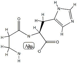 2-[(3-azanidyl-1-oxido-propylidene)amino]-3-(3H-imidazol-4-yl)propanoa te: zinc(+2) cation 结构式