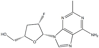 9-(2,3-Dideoxy-2-fluoro-β-D-threo-pentofuranosyl)-2-methyl-9H-purine-6-amine Struktur