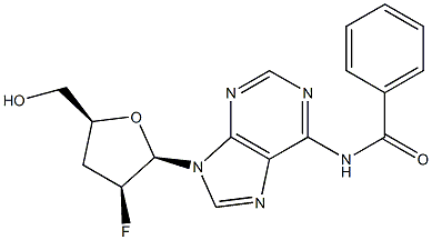 N-[9-(2-Fluoro-2,3-dideoxy-β-D-threo-pentofuranosyl)-9H-purine-6-yl]benzamide,132722-93-1,结构式