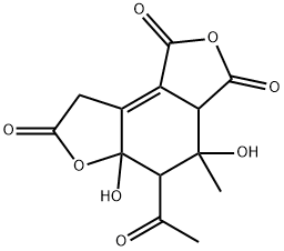2-Cyclohexene-1,2-dicarboxylic anhydride, 5-acetyl-3- (carboxymethyl)- 4,4,6-trihydroxy-6-methyl-, .gamma.-lactone Structure