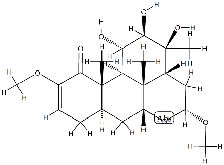 (1S,3aβ,6aβ,7aα,11bα)-1α,2β,3β-Trihydroxy-5α,10-dimethoxy-3α,11aβ,11cβ-trimethyl-1,2,3,3a,4,5,6a,7,7a,11a,11b,11c-dodecahydrophenanthro[10,1-bc]pyran-11(8H)-one|