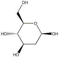 2-デオキシ-β-D-arabino-ヘキソピラノース 化学構造式