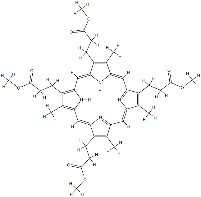 3,8,12,17-Tetramethyl-21H,23H-porphyrin-2,7,13,18-tetrapropionic acid tetramethyl ester Structure