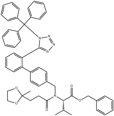 N-[(2’-Trityltetrazol[1,1'-biphenyl]-4-yl)methyl]-N-[3-(2-methyl-1,3-dioxolan-2-yl)-1-oxopropyl]-L-valine Benzyl Ester|