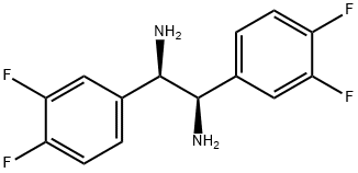 (1R,2R)-1,2-ビス(3,4-ジフルオロフェニル)エタン-1,2-ジアミン 化学構造式
