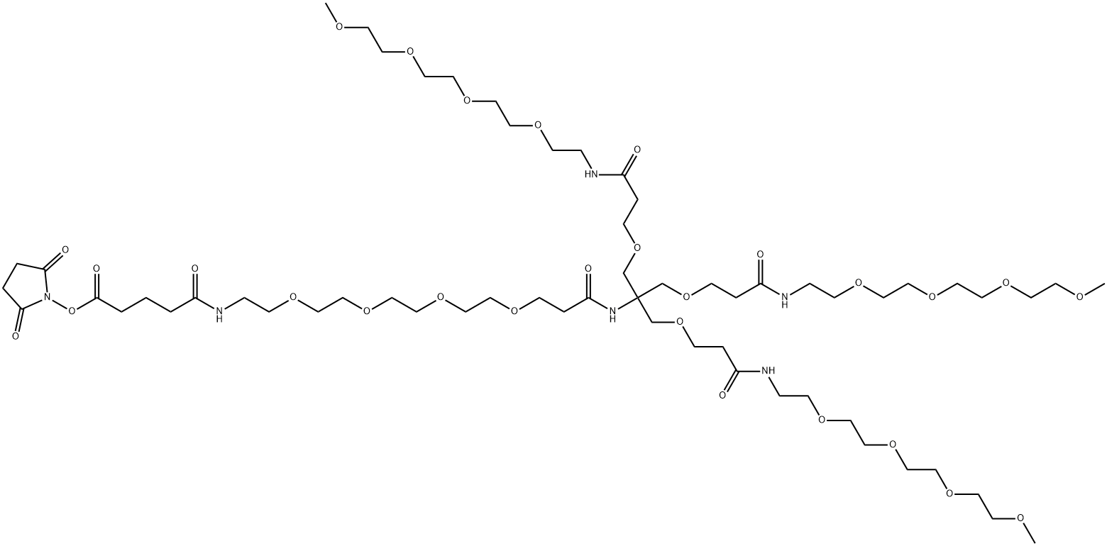 活性酯-四聚乙二醇-(甲氧基-四聚乙二醇)3-酯,1333154-70-3,结构式