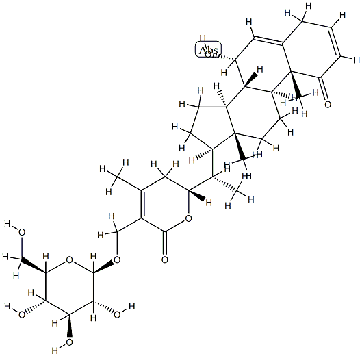 (22R)-7α,22-Dihydroxy-1-oxo-27-(β-D-glucopyranosyloxy)ergosta-2,5,24-trien-26-oic acid δ-lactone Structure