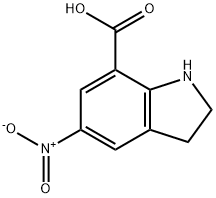 1H-Indole-7-carboxylicacid,2,3-dihydro-5-nitro-(9CI) Structure