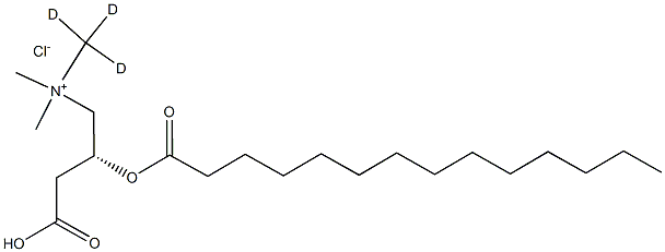 (3R)-4-[dimethyl(trideuteriomethyl)azaniumyl]-3-tetradecanoyloxybutanoate:hydrochloride Structure