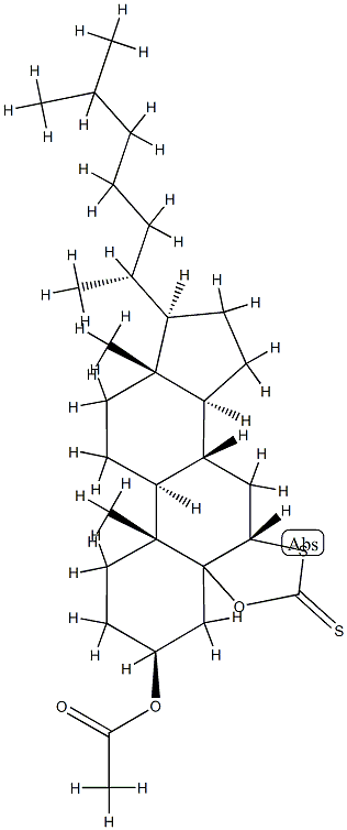 3-acetoxy-5-cholestano(6,5-d')-1',3'-oxathiolane-2'-thione|