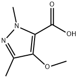 1H-Pyrazole-5-carboxylicacid,4-methoxy-1,3-dimethyl-(9CI) 化学構造式