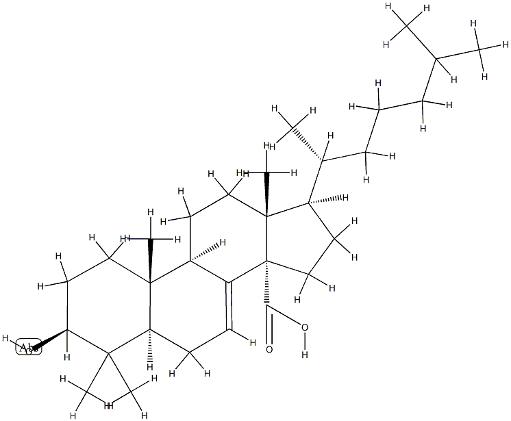 3-hydroxylanost-7-en-32-oic acid 结构式