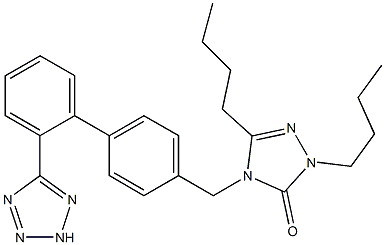 2,5-ジブチル-2,4-ジヒドロ-4-[[2′-(1H-テトラゾール-5-イル)ビフェニル-4-イル]メチル]-3H-1,2,4-トリアゾール-3-オン 化学構造式