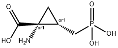 Cyclopropanecarboxylic acid, 1-amino-2-(phosphonomethyl)-, (1R,2S)-rel-,133753-34-1,结构式