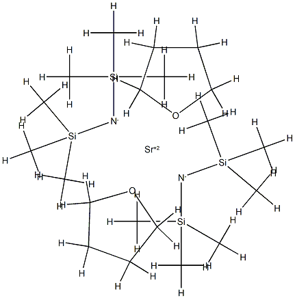 Bis(bis(trimethylsilyl)amido)strontium bis(tetrahydrofuran) adduct, 97% Structure