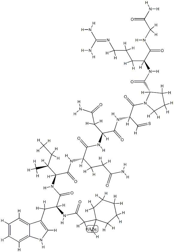 beta-Mercapto-beta,beta-cyclopentamethylenepropionic acid-2-trp-8-arg- oxytocin 结构式