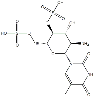 1-thyminylglucosamine-4,6-disulfate Structure