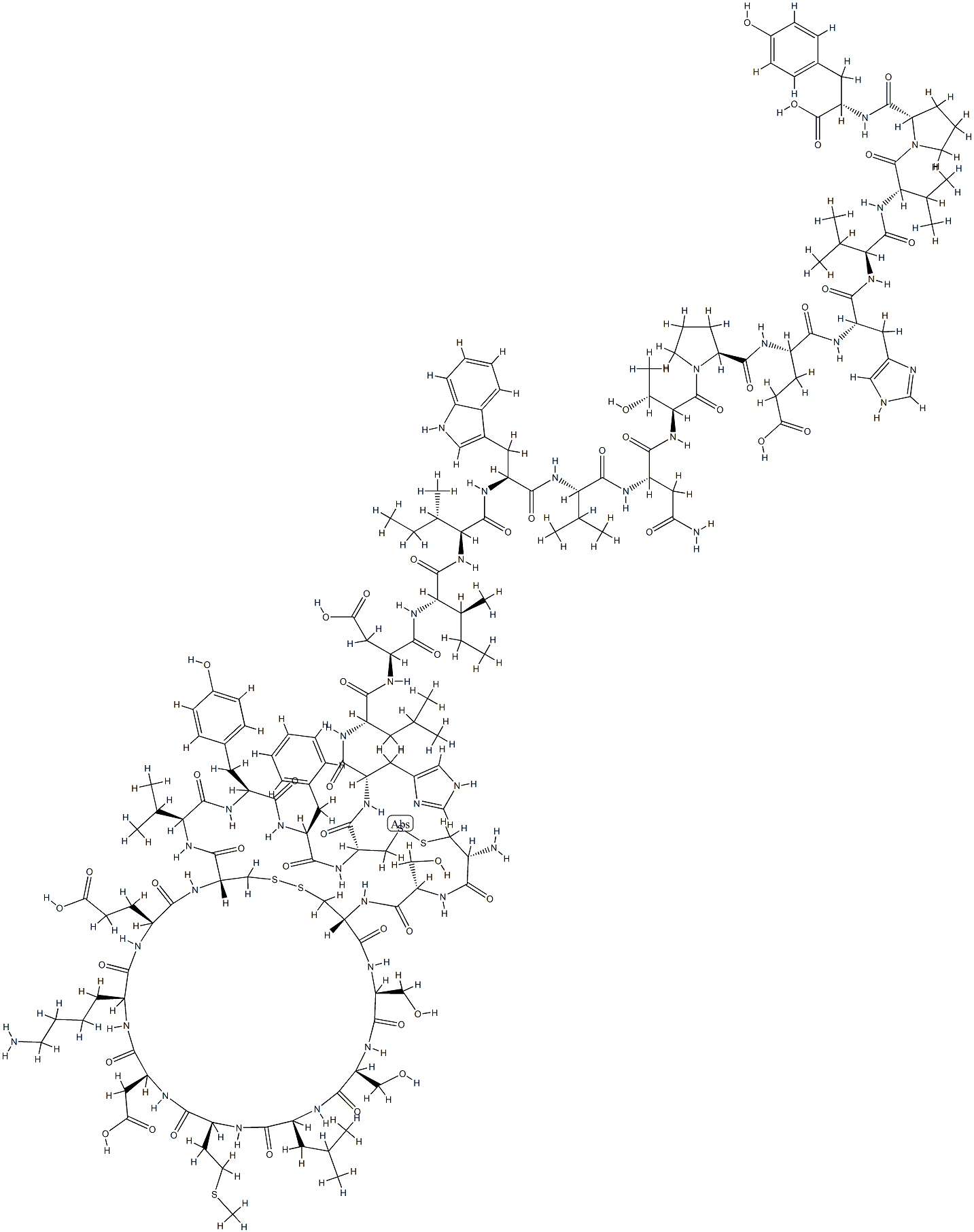 エンドセリン-1 (1-31), ヒト 化学構造式