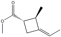 Cyclobutanecarboxylic acid, 3-ethylidene-2-methyl-, methyl ester, [1S- Structure